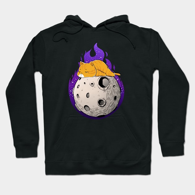 Lazy Time on the Moon Hoodie by Artthree Studio